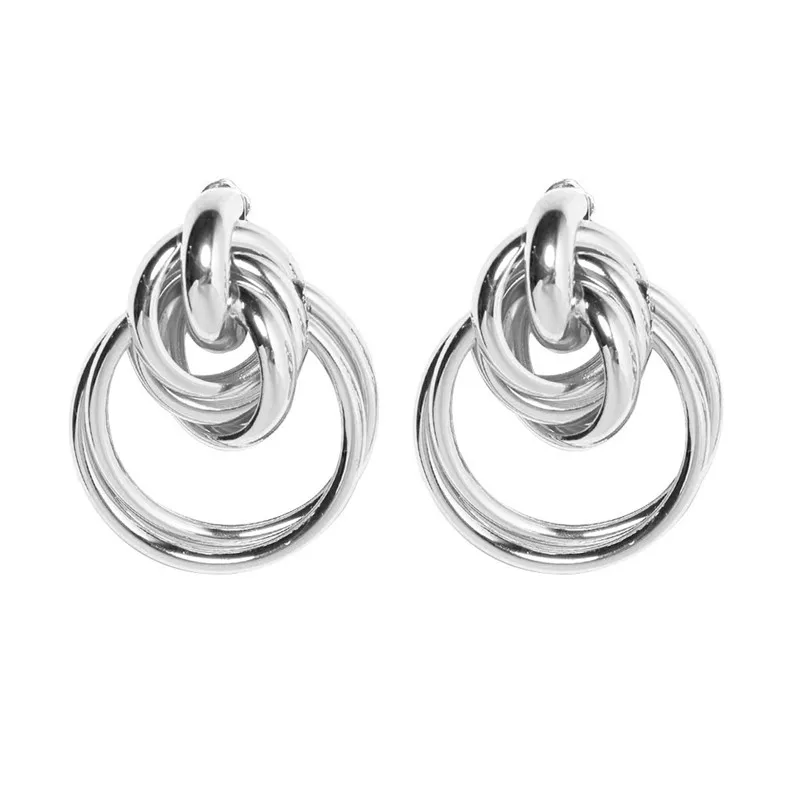 Модные Висячие серьги для женщин, Винтажные висячие серьги для разноцветных металлических в стиле панк, геометрические украшения