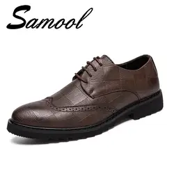 Для мужчин; острый носок Повседневная кожаная обувь Бизнес итальянские классические туфли Стиль мужской формальные свадебные Оксфорд