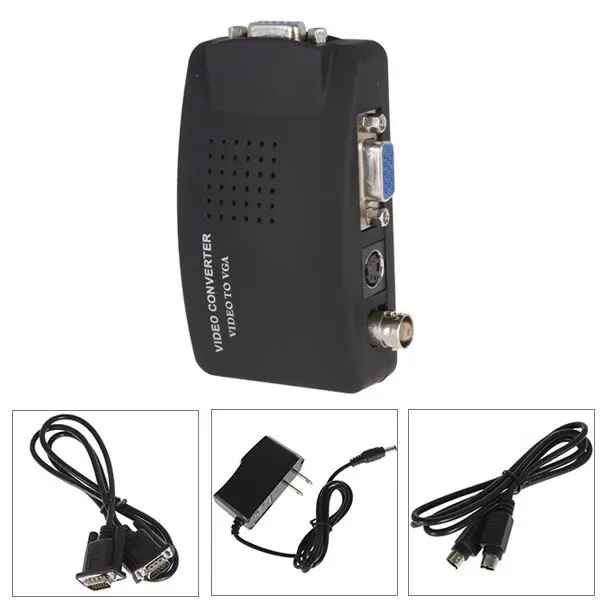 

Universal BNC To VGA Video Converter TV BNC S-Video VGA to VGA Converter Adapter Digital Switch Box for Video Camera Game Consol