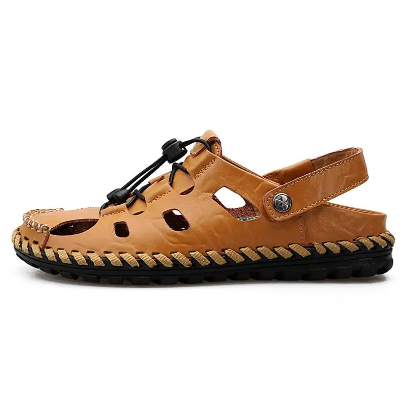 STAN SHARK/Удобная мужская летняя обувь; кожаные сандалии; мягкие сандалии; мужские удобные летние сандалии в римском стиле; большие размеры 38-48