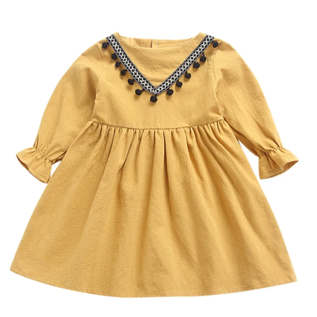 Детское летнее платье для девочек модные Infantile платья Дети для маленьких девочек с рюшами Ленточки платья принцессы, одежда A527