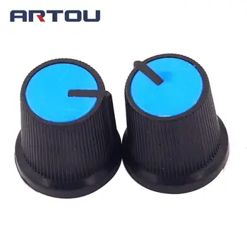 

10PCS WH148 knob Plastic Potentiometers Knob for Single Double Potentiometers Switch Cap 14.5X15mm Handle 6MM AG3 Blue