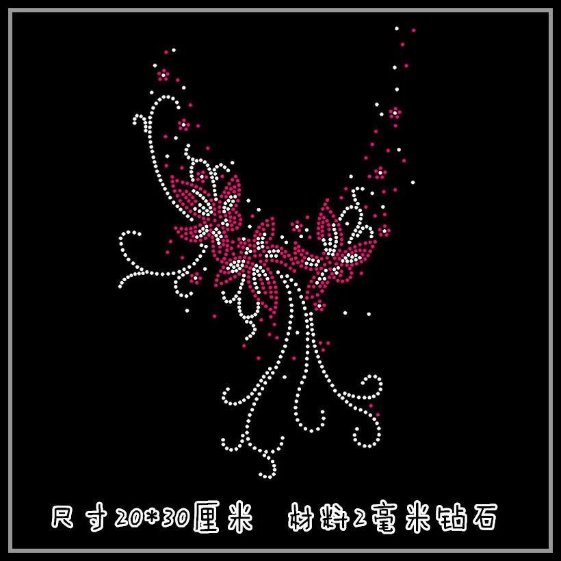 Прозрачный кристалл цветок ожерелье футболка декольте DIY strass Горячая фиксация
