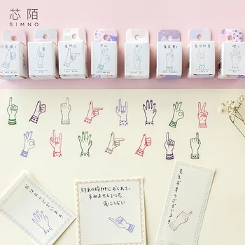 

Fromthen Fingertip Index Series Planner Stamp Wooden Rubber Hand Gestures Decoration Journal Stamps Sets Stationery Accessories