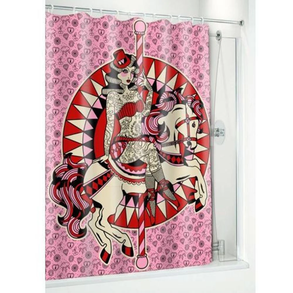 

Tattooed Lady Circus 78" Bathroom Fabric Shower Curtain Free 12 Hooks New Home Decor Great Gift