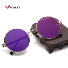 Mujeres del diseño de los hombres gafas de sol retro gafas de sol redondas gafas de sol de metal de la vendimia gafas de sol mujer new uv400 retro