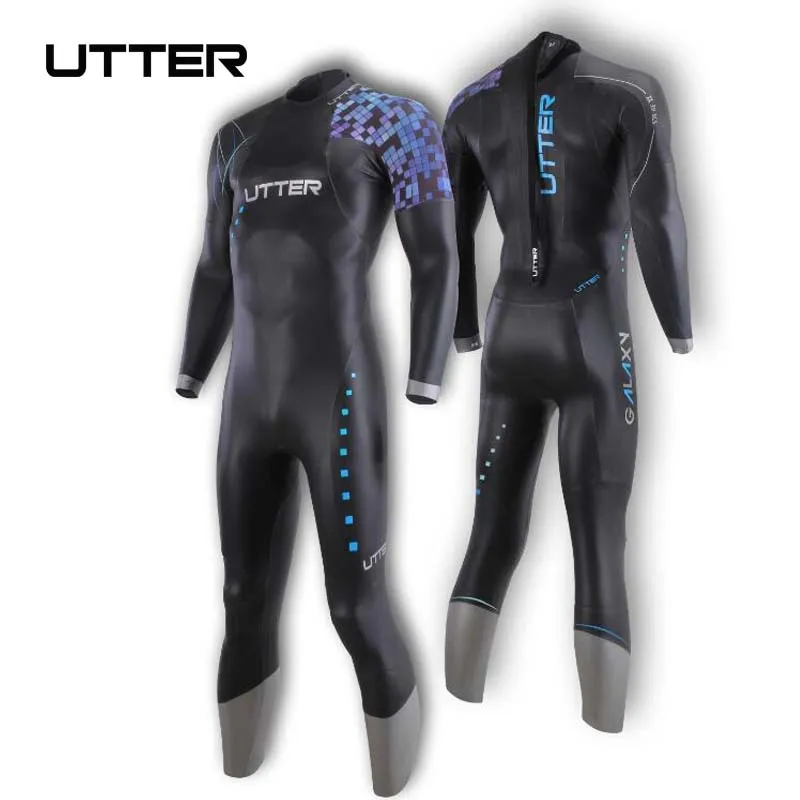 

UTTER Galaxy Men's Triathlon Neoprene Wetsuit Surf Suit for Surfing Running and Cycling Outdoor Swimwear