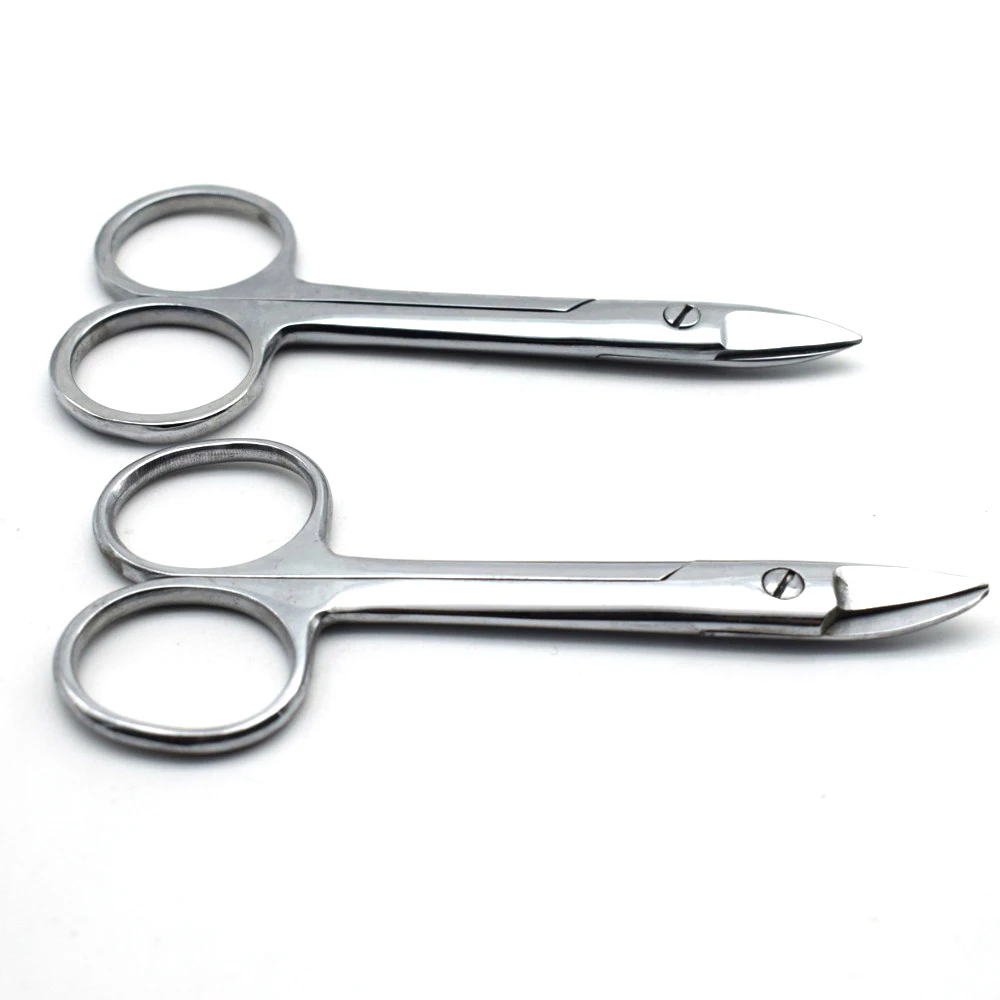 

1PCS Flat / Bent Welding Scissor Jewelry Making Stainless Steel Soldering Cutters Clamping Repair Tools