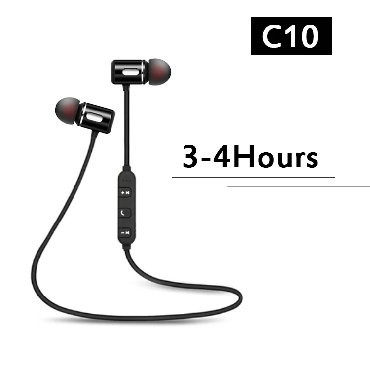 CBAOOO BC10 Bluetooth наушники, Спортивные Беспроводные наушники, стерео бас гарнитура, гарнитура с микрофоном для телефонов xiaomi iphone - Цвет: Black C10