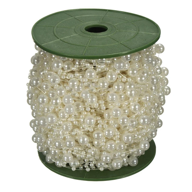 

AIMA 1 roll 60m Hanging String Acrylic Pearl Beads Bouquet Garland Wedding Christmas Decor