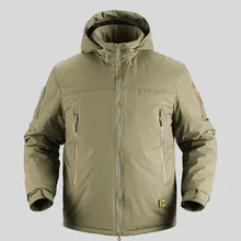 Тактическая теплая пуховая хлопковая стеганая военная куртка мужская зимняя водонепроницаемая армейская куртка супер теплая портативная парка