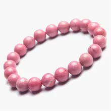 9 мм Красный настоящий натуральный Родонит браслеты для женщин шармы стрейч браслет из круглых бусин