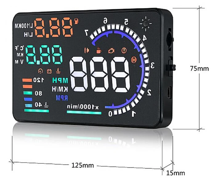 

Led HUD car head monitor car trip computer latest windshield monitor projector OBD II EU OBD System Instrumentation Projection