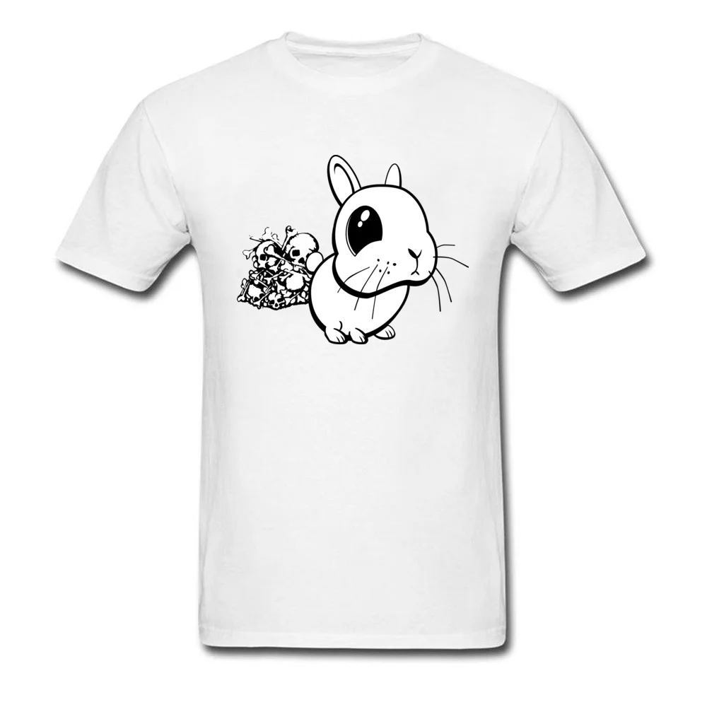 Bunny Europe Top T-shirts for Men Cotton Fabric Summer/Fall T Shirt Slim Fit Sweatshirts Short Sleeve Brand New Round Collar Bunny white