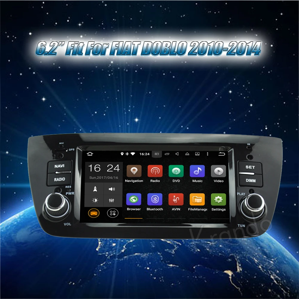Cheap Krando Android 8.0 car multimedia radio for fiat doblo 2010-2014 car gps navigation system wifi Steering wheel control 1