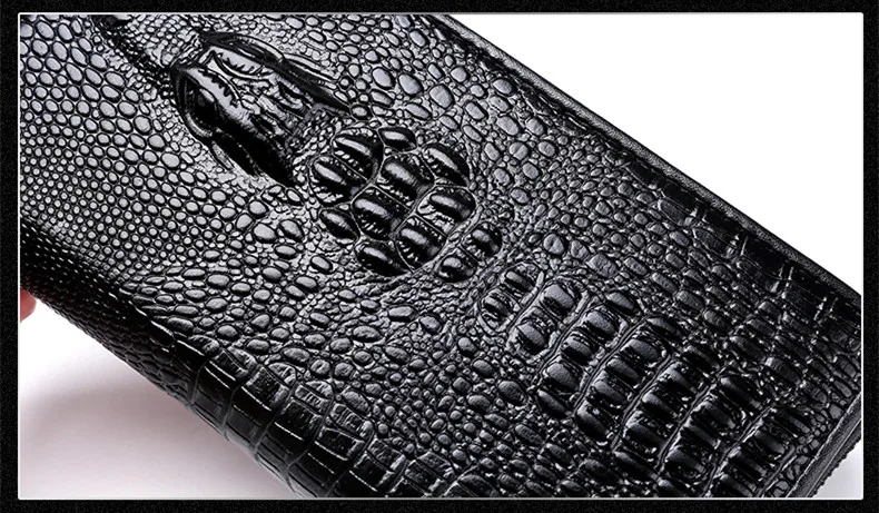 Хорошо продаваемая Готическая крокодиловая сумочка, роскошный мужской кожаный кошелек, мужской деловой клатч на молнии, длинный секционный клатч