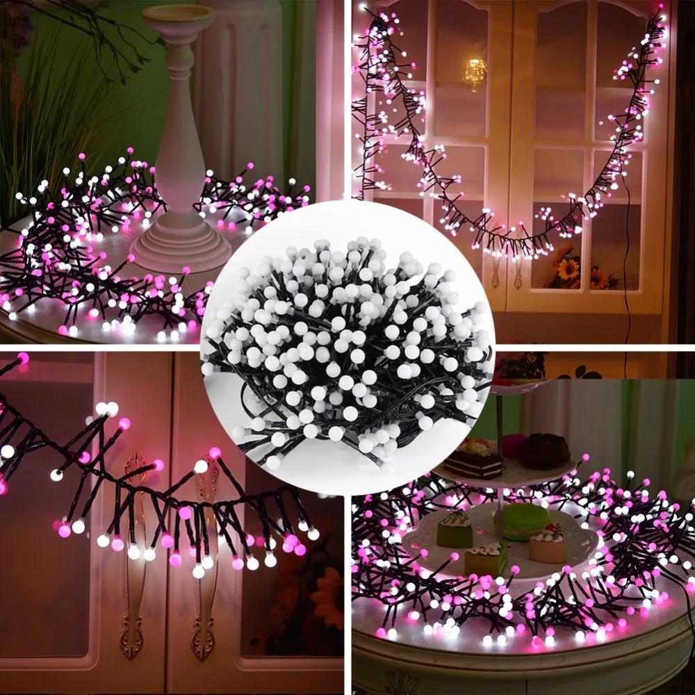 

3M 400 Milky Ball Firecracker LED String Light Rattan Branch W/ Globe Ball Fairy Light For New Year Christmas Decoration