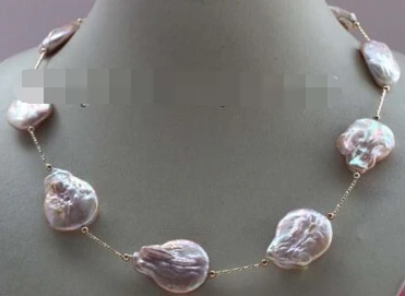 

11.24 Genuine Natural Purple Baroque Reborn keshi Pearl Necklace Chain 14KGP