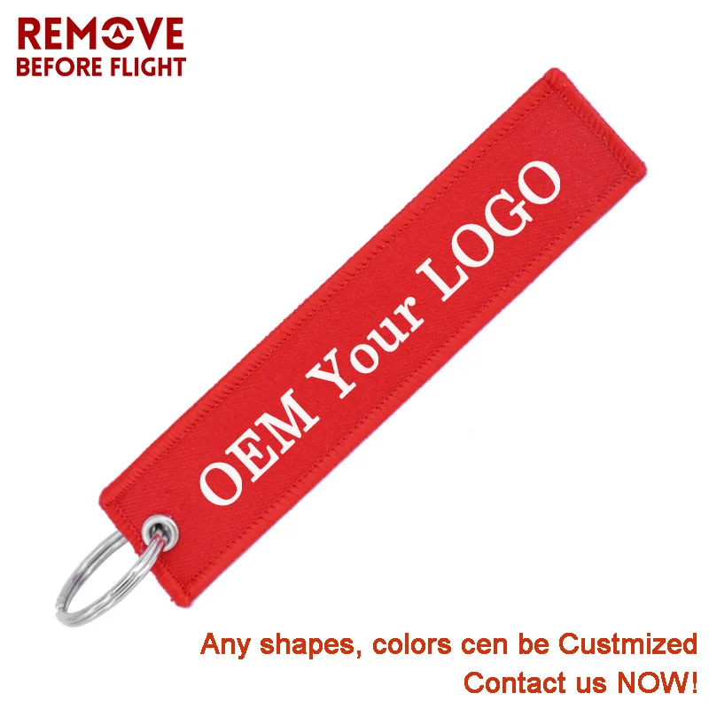 Fashion Jewelry Customized Key Chain llaveros  Safety Label Embroidery Customize Keychain Key Rings OEM Aviation Gift Keychain