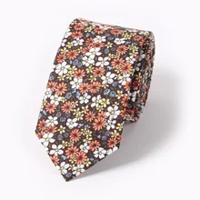TagerWilen Мужской Хлопковый галстук 6 см Тонкий облегающий узкий цветочный галстук с цветами Gravata свадебный подарок для женщин T-44