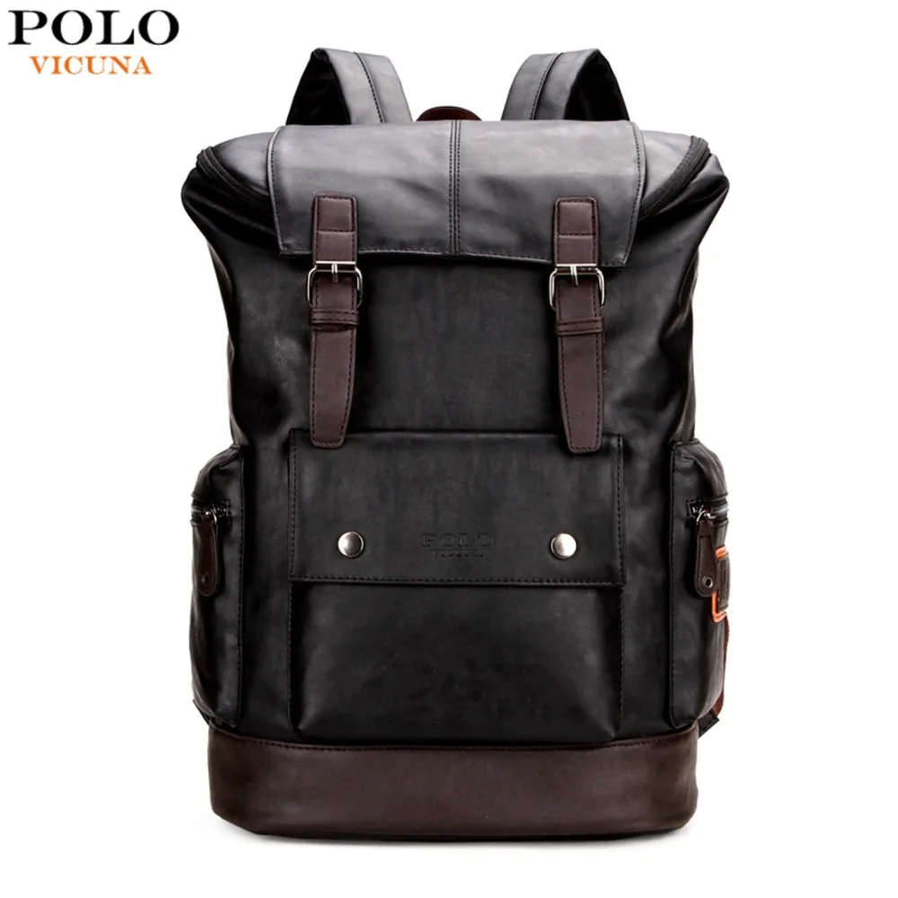 VICUNA POLO Fashion Unique Patchwork Mens Leather Backpack