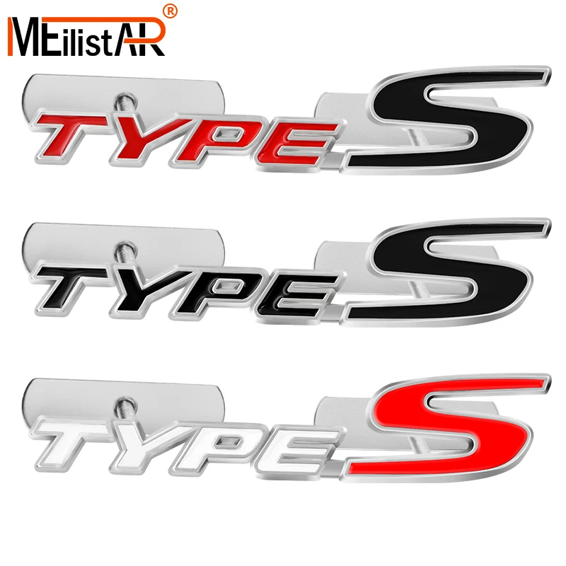 1PSC хромированный металлический цинк Тип S logoFront стильная решетка решетки Эмблема автомобиля отметка наклейка решетка для Honda Civic CR-V