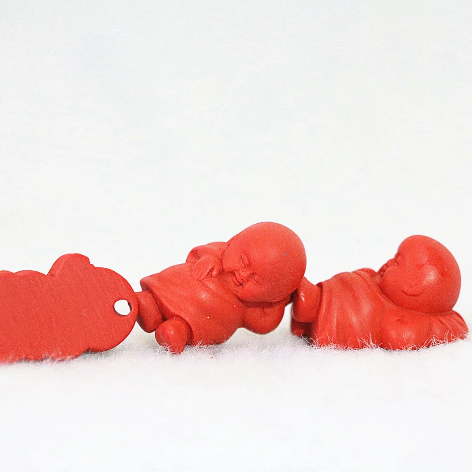 

High quality synthetic red cinnabar 15*25mm cute child baby monk pendant beads fit fashion jewelry making 5pcs B949