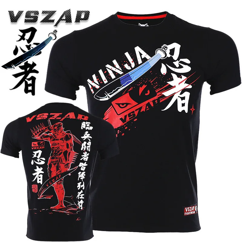 

VSZAP Ninja Tshirts Men Fitness Sanda Japan Tide Brand Tee Shirt Sporting Workout MMA Fighting Martial Arts UFC Fight