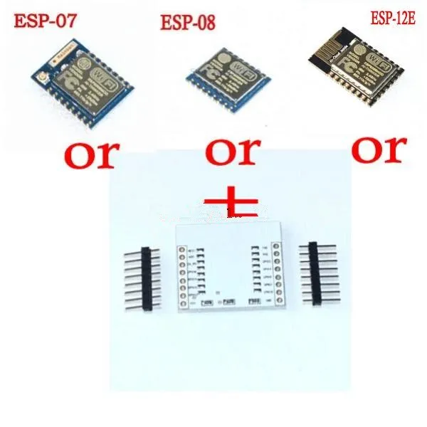Последовательный модуль Wi Fi ESP8266 + плата адаптера полный вывод порта IO (вы можете