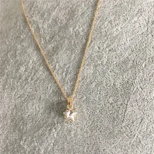 Милый золотистого цвета прозрачный звездный камень короткое ожерелье с подвеской для женщины девушки