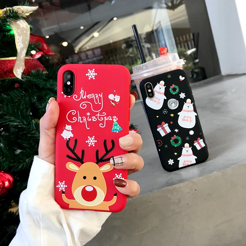 Для iphone X XS XR XS MAX, чехлы с Санта Клаусом, XSY& G, матовый Рождественский чехол для телефона, силиконовый чехол из ТПУ для iphone 6, 7, 6s, 8 Plus, Fundas Coque