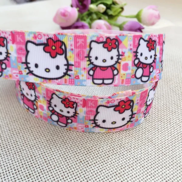 25 мм милый hello kitty микс мультфильм случайные корсажные ленты DIY бант для волос швейные принадлежности