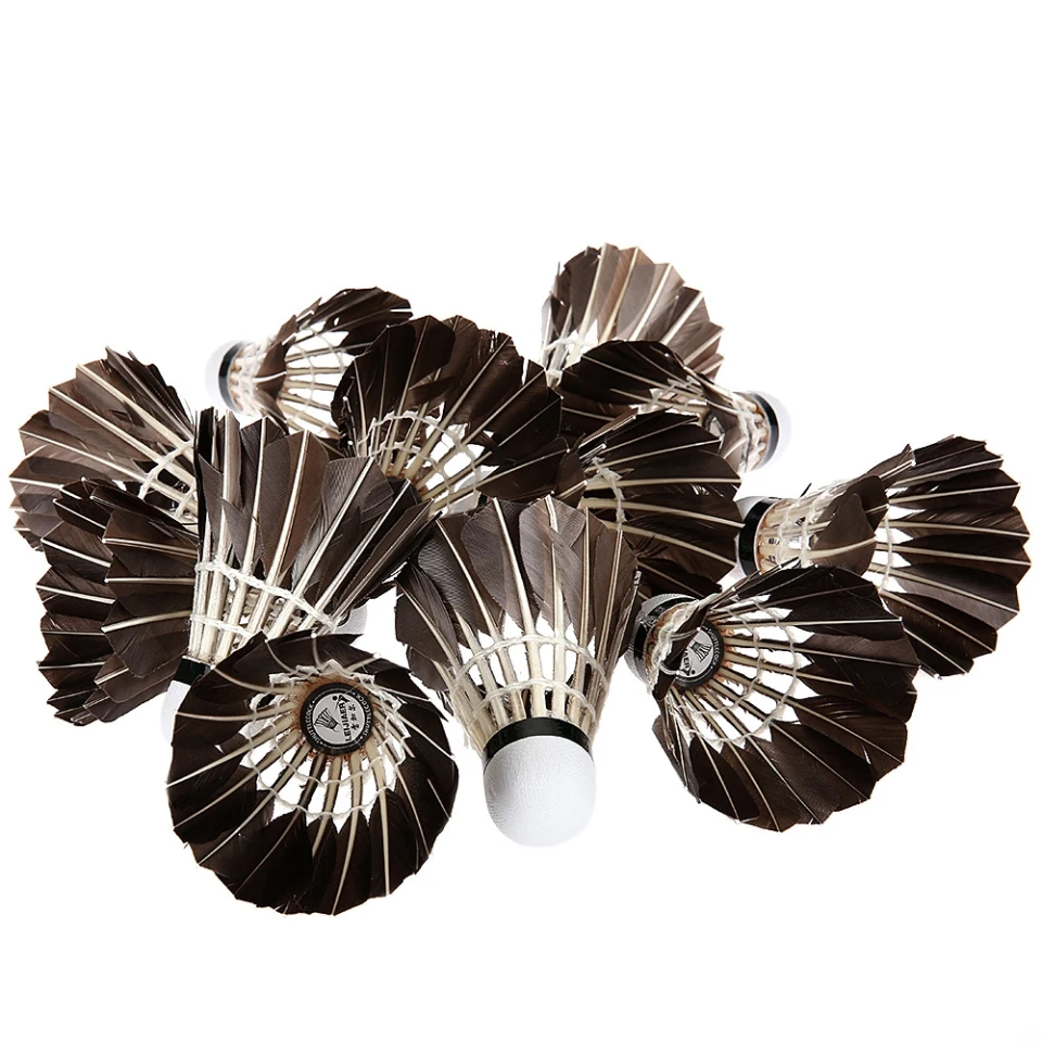 REGAIL-1003-12pcs-lot-Black-Duck-Feather-Shuttlecocks-Birdies-Badminton-Ball-Game-Sport-Training-Shuttlecock-with (2)