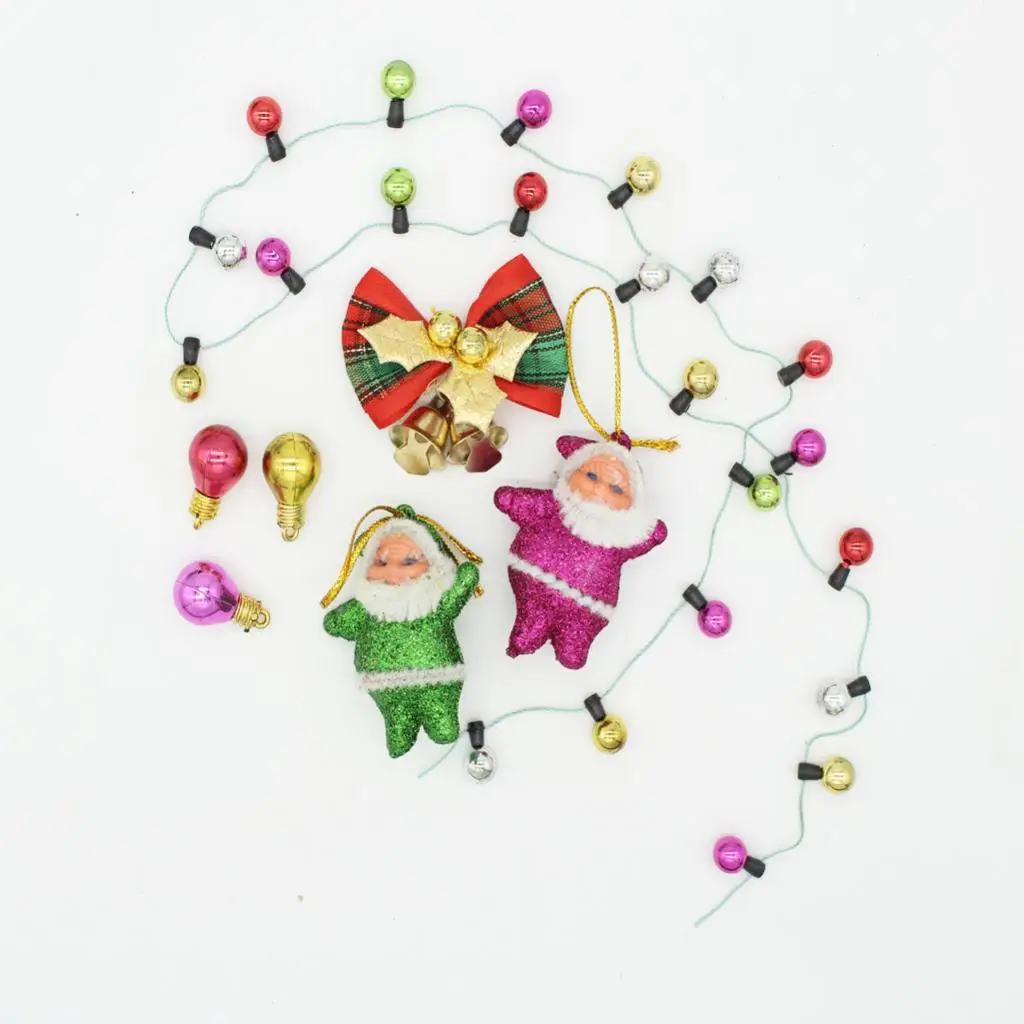 1/12 Dollhouse Miniature Christmas Tree Santa Claus ''Merry Christmas'' Letters Board Xmas Party Decoration Set Toys