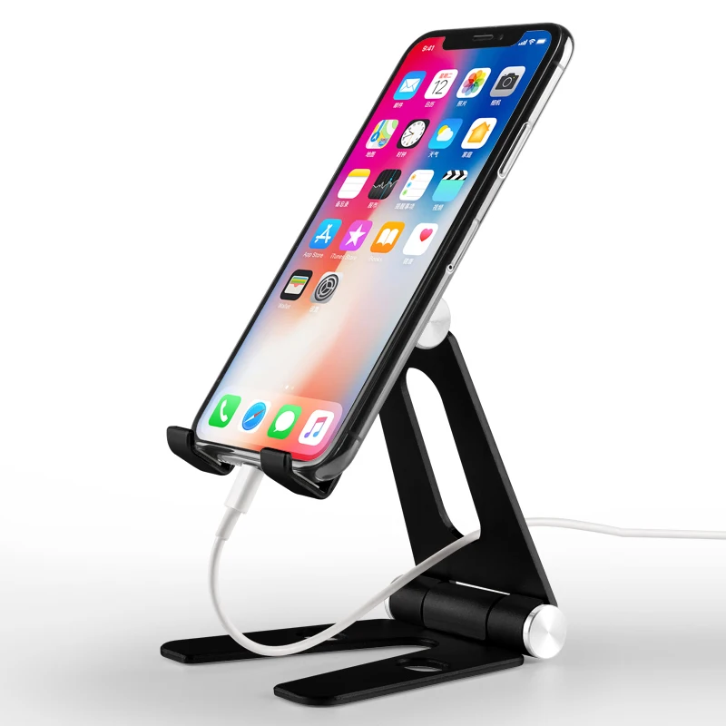 

Bigger Size for Phone Tablet Alloy Foldable Desktop Holder 270 Degree Rotation Adjustable Stable Mobile Stand for iPhone iPad