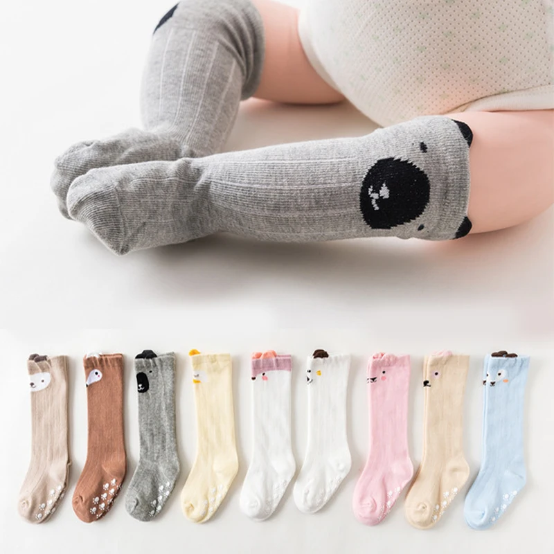 

Baby Socks Cartoon Animal Printed Cotton Knee High Kids Boy Girl Socks Anti Slip cute baby Cartoon Leg Warmers newborn socks