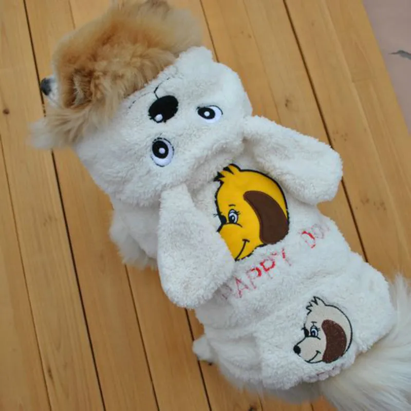 Cute Rabbit Coral Velvet Spring Winter Dog Clothes Sweet Funny Clothing