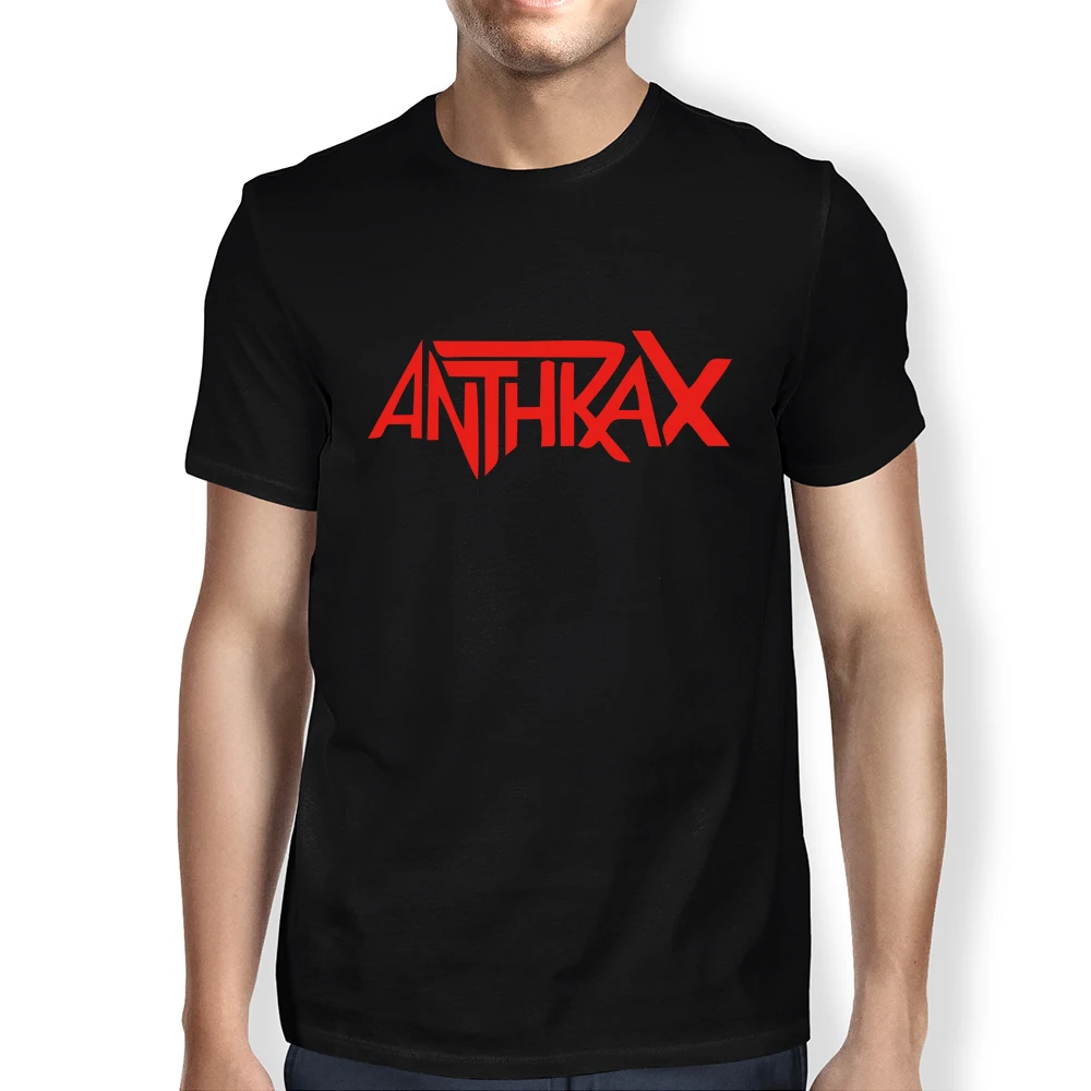 Футболка мужская с принтом Anthrax белая Свободная Повседневная рубашка коротким