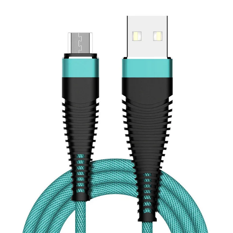 Кабель Micro USB 2A для быстрой зарядки, кабель usb type C для синхронизации данных, зарядное устройство для мобильного телефона, код для samsung Galaxy Xiaomi huawei - Цвет: Зеленый