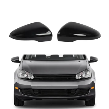 

Pair Bright Black Silver Front Rearview Wing Mirror Cover Trim Cap Gloss For VW Golf GTI MK6 Touran 5K0 857 537 5K0 857 538