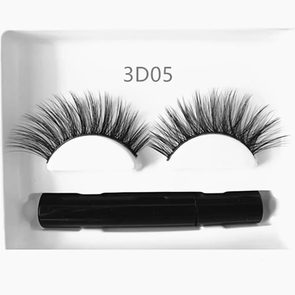 5ml Magnetic Eyeliner With False Eyelashes Set Gel Free Self- Adhesive Waterproof Liquid Eyeliner Makeup Set Natural Eyelashes - Цвет: 3D05