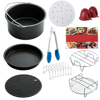 

Hot! New Air Fryer Accessories Set of 10 pcs, Fit all Standard Air Fryer 3.7QT- 5.3QT- 5.8QT, 7 Inch