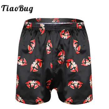 

TiaoBug Black Mens Loose Boxer Shorts Funny Jack-O-Lantern Pumpkin Halloween Costume Hot Sexy Men Underwear Lounge Sleepwear
