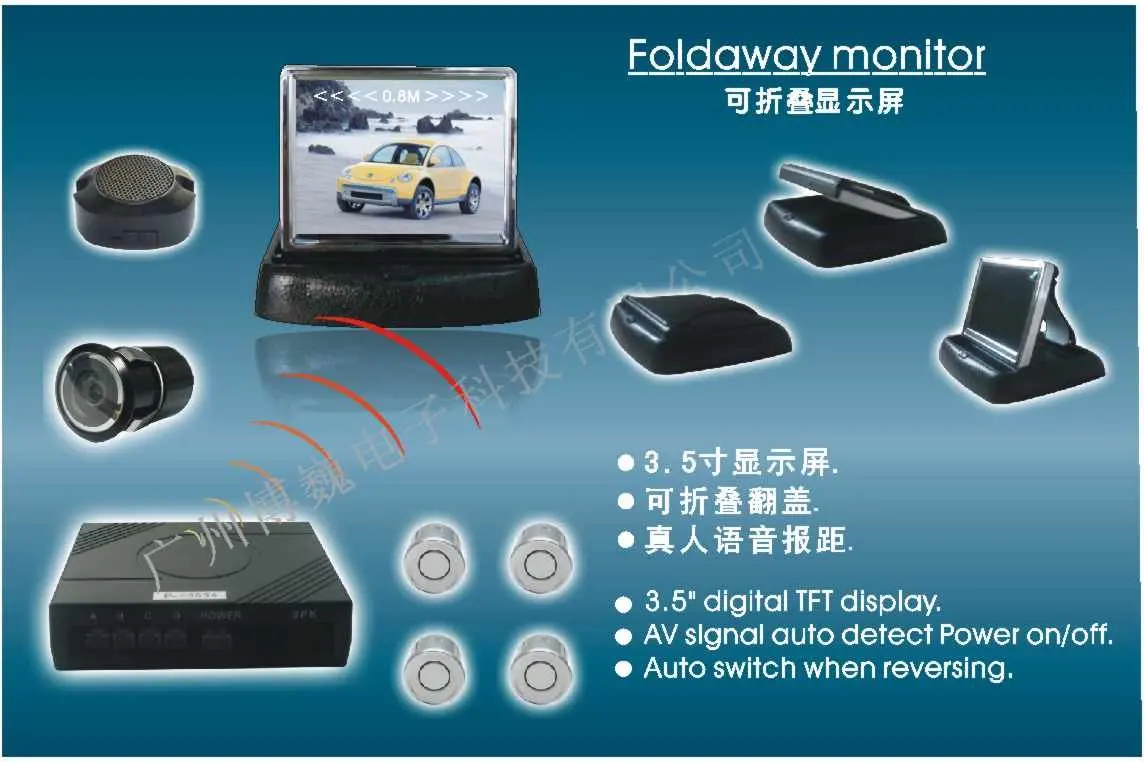 

Band new best price free shipping parking sensor parking camera with 3.5" TFT display