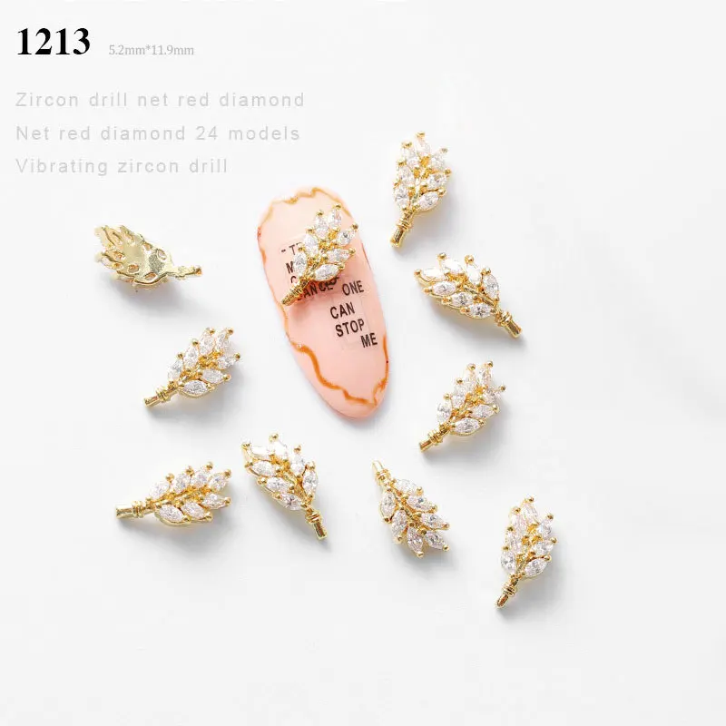 5 шт. ювелирные изделия для дизайна ногтей из сплава циркония, японские украшения для ногтей, роскошный хрустальный цветок, маникюрный алмаз, 3D металлические украшения для ногтей - Цвет: 1213