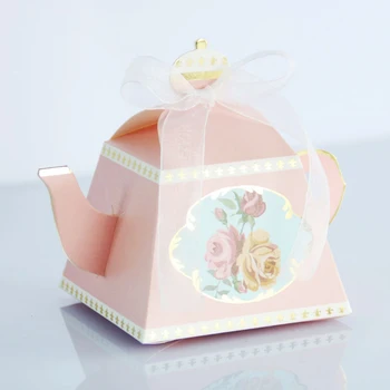 

50pcs/lot Creative Teapot Shape Candy Boxes Wedding Party Favors and Gift Box Paper Boxes Packaging Gift Bags Wedding Decoration