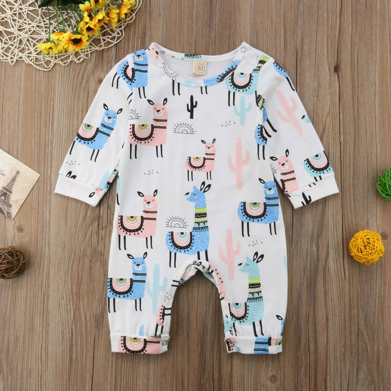 

Newborn Toddler Baby Girls Boys Cotton Soft Long Sleeve Bodysuit Covered Button Jumpsuits Outfits Kids Casual Clothes 0-24M