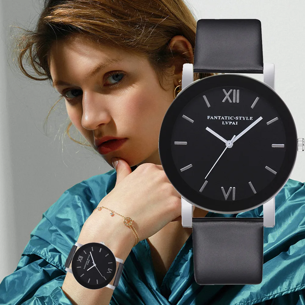 

LVPAI 2018 Fashion Brand Watch Clock Women's Watches Quartz Leather Watch Analog Ladies Dress Wrist Watch relojes para mujer