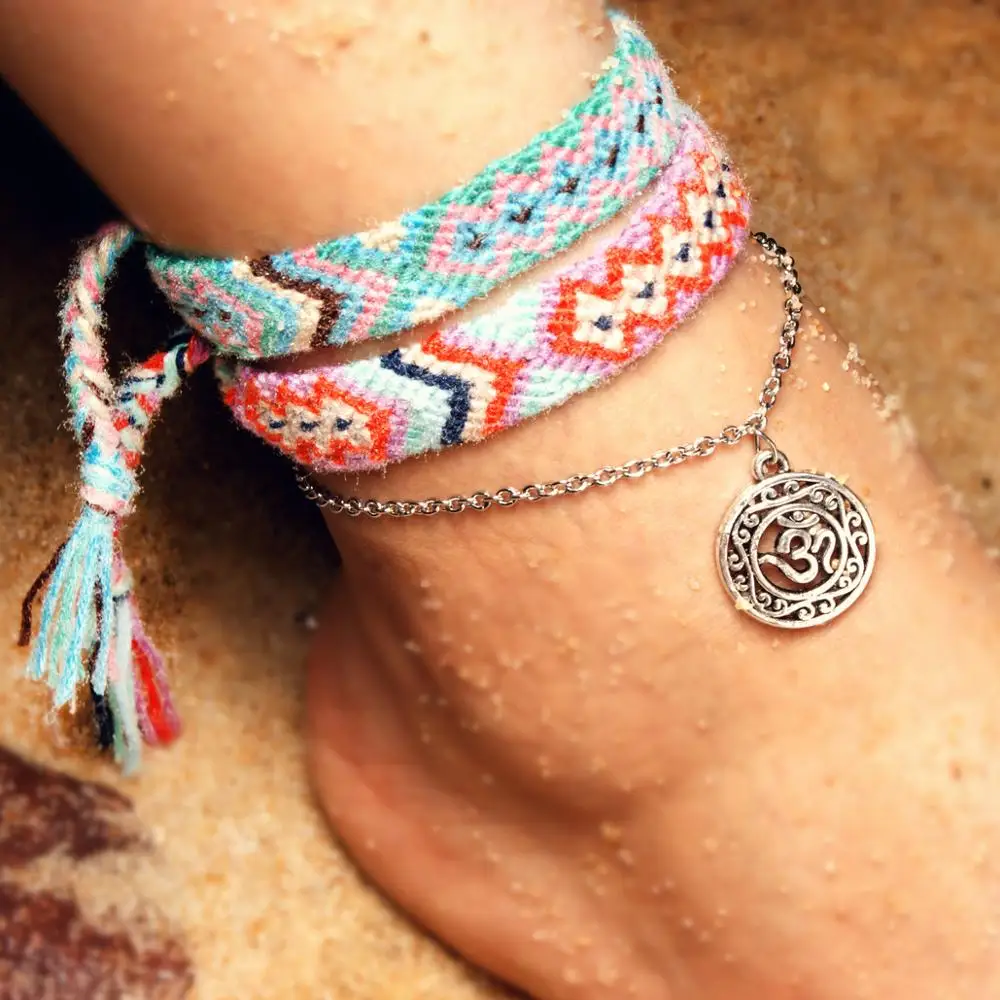 New Handmade Cotton Weave Anklet Anklets Bracelets for Women Bohemian Handmade Boho Charms anklets Femme Leg Foot Jewelry New Handmade Cotton Weave Anklet Anklets Bracelets for Women Bohemian Handmade Boho Charms anklets Femme Leg Foot Jewelry