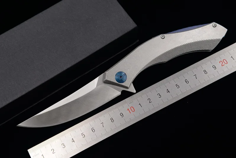 

JUFULE Made Blue Moon D2 steel Blade 420 Handle Folding Ball Bearing Flipper Camping gift Outdoor EDC hunting Tool Kitchen knife